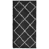 Vidaxl Rug Shaggy High Pila moderno de 100x200 cm negro y crema