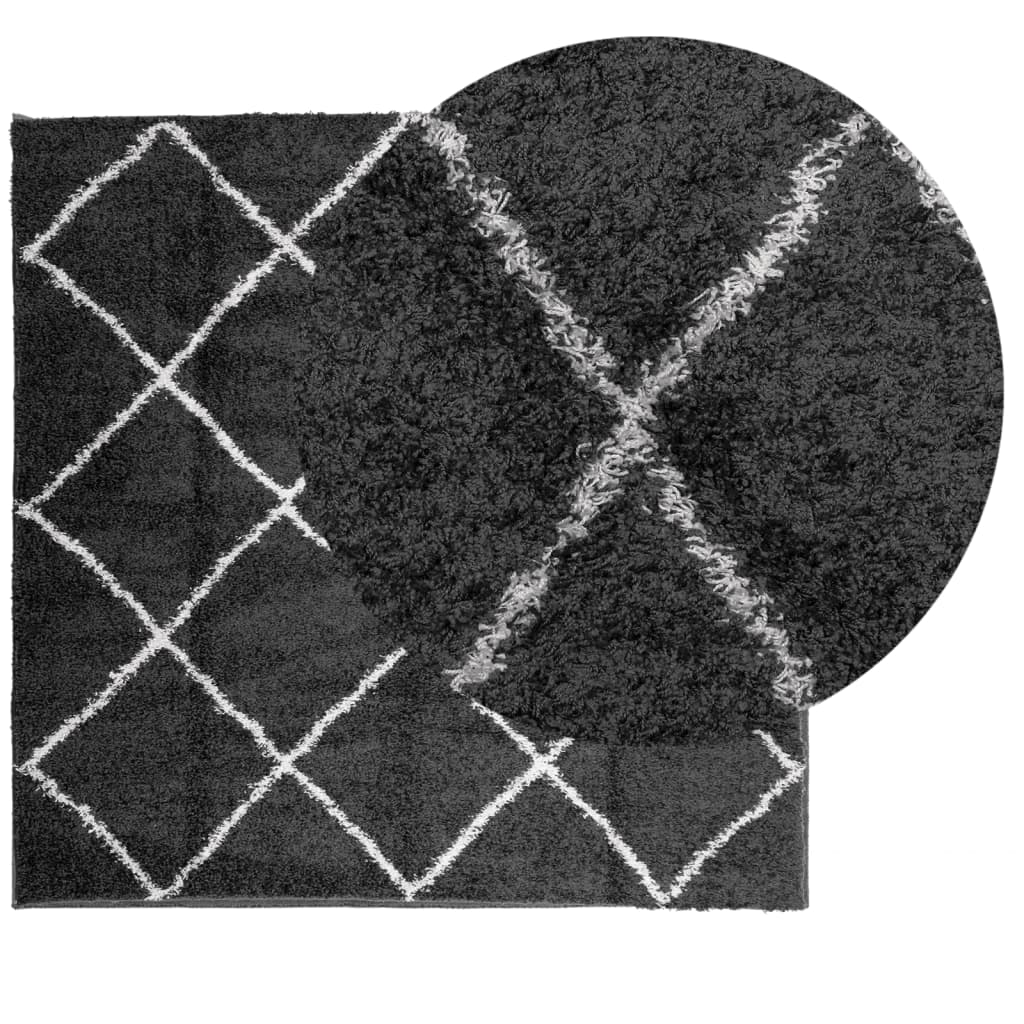 Vidaxl rug Pamplona Shaggy Highly pile 120x120 cm black and cream