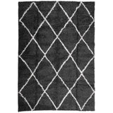 Vidaxl Rug Shaggy High Pile Moderne 120x170 cm sort og fløde