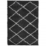 Vidaxx tapis shaggy poils longs moderne 140x200 cm noir et crème