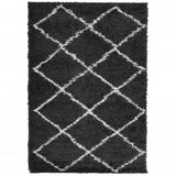 Vidaxl Rug Shaggy High Pila moderno de 140x200 cm Negro y crema