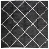 Vidaxl Rug Shaggy High Pile Modern 160x160 cm sort og fløde