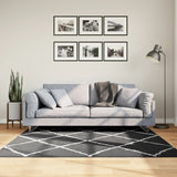 Vidaxl Rug Shaggy High Pila moderno 160x160 cm Negro y crema