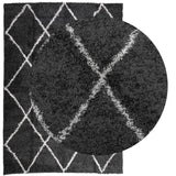 Vidaxl rug Shuggy Héich Palle modern 160x230 cm schwaarz a Crème