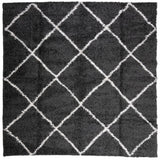 Vidaxx tapis shaggy poils longs moderne 200x200 cm noir et crème