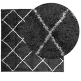 Vidaxx tapis shaggy poils longs moderne 200x200 cm noir et crème