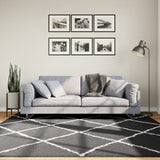 Vidaxl Rug Shaggy High kup moderni 200x200 cm črna in smetana