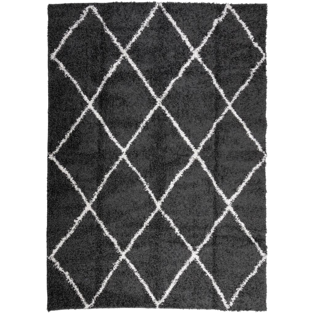 Vidaxl rug Shaggy high pile modern 200x280 cm black and cream