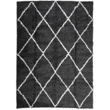 VIDAXL RUAM SHAGGY High Pile Modern Modern 200x280 cm nero e crema