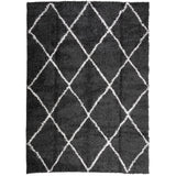 Vidaxx tapis shaggy poils longs moderne 200x280 cm noir et crème