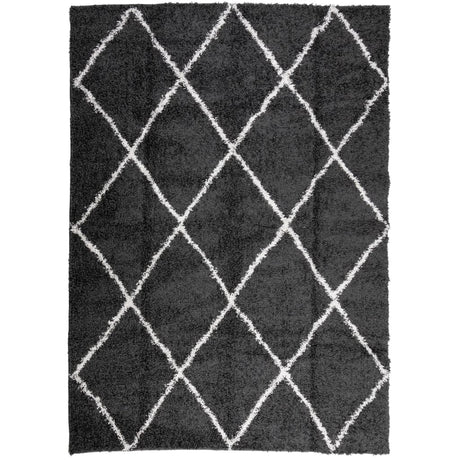 Vidaxx tapis shaggy poils longs moderne 200x280 cm noir et crème