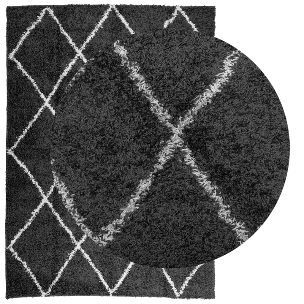 Vidaxx tapis shaggy poils longs moderne 200x280 cm noir et crème