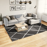 Vidaxl Rug Shaggy High Pile Modern 200x280 cm svart og krem