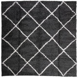 Vidaxx tapis shaggy poils longs moderne 240x240 cm noir et crème