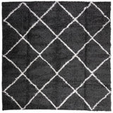 Vidaxl Rug Shaggy High Pile Modern 240x240 cm sort og fløde