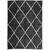 Vidaxl rug Shaggy high pile modern 240x340 cm black and cream