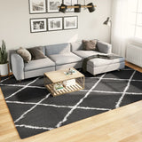Vidaxx tapis shaggy poils longs moderne 240x340 cm noir et crème