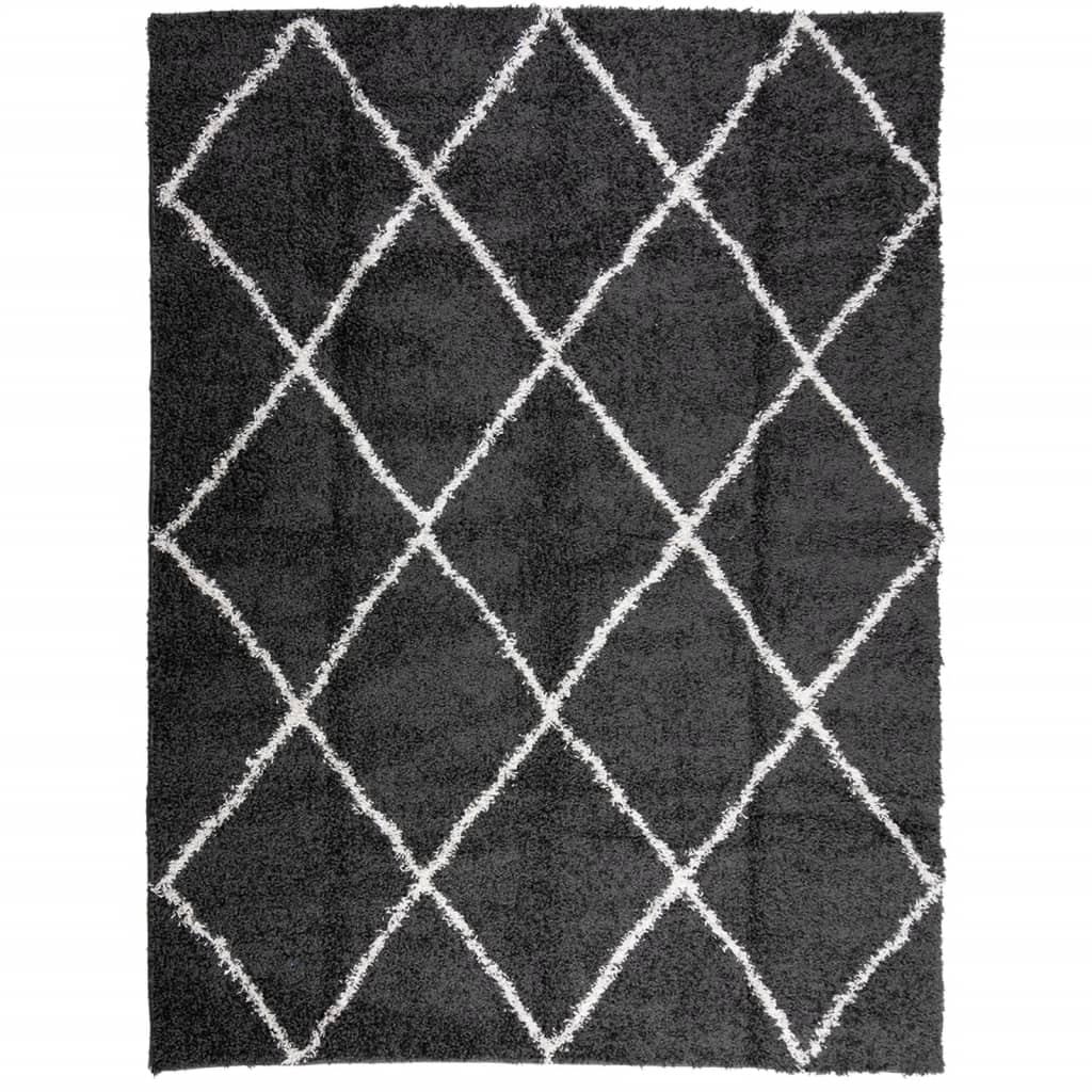 Vidaxx tapis shaggy poils longs moderne 300x400 cm noir et crème
