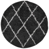 VidaXL tapis shaggy poils longs moderne ø 80 cm noir et crème