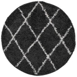 Vidaxl Rug Shaggy High Pile Modern Ø 80 cm svart og krem