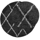 VidaXL tapis pamplona shaggy poils longs ø 120 cm noir et crème