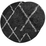 VidaXL tapis pamplona shaggy poils longs ø 160 cm noir et crème