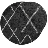 Vidaxl Rug Shaggy High Pile Modern Ø 160 cm svart og krem