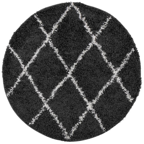 Vidaxx tapis pamplona shaggy poils longs ø 280 cm noir et crème