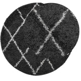 Vidaxx tapis pamplona shaggy poils longs ø 280 cm noir et crème