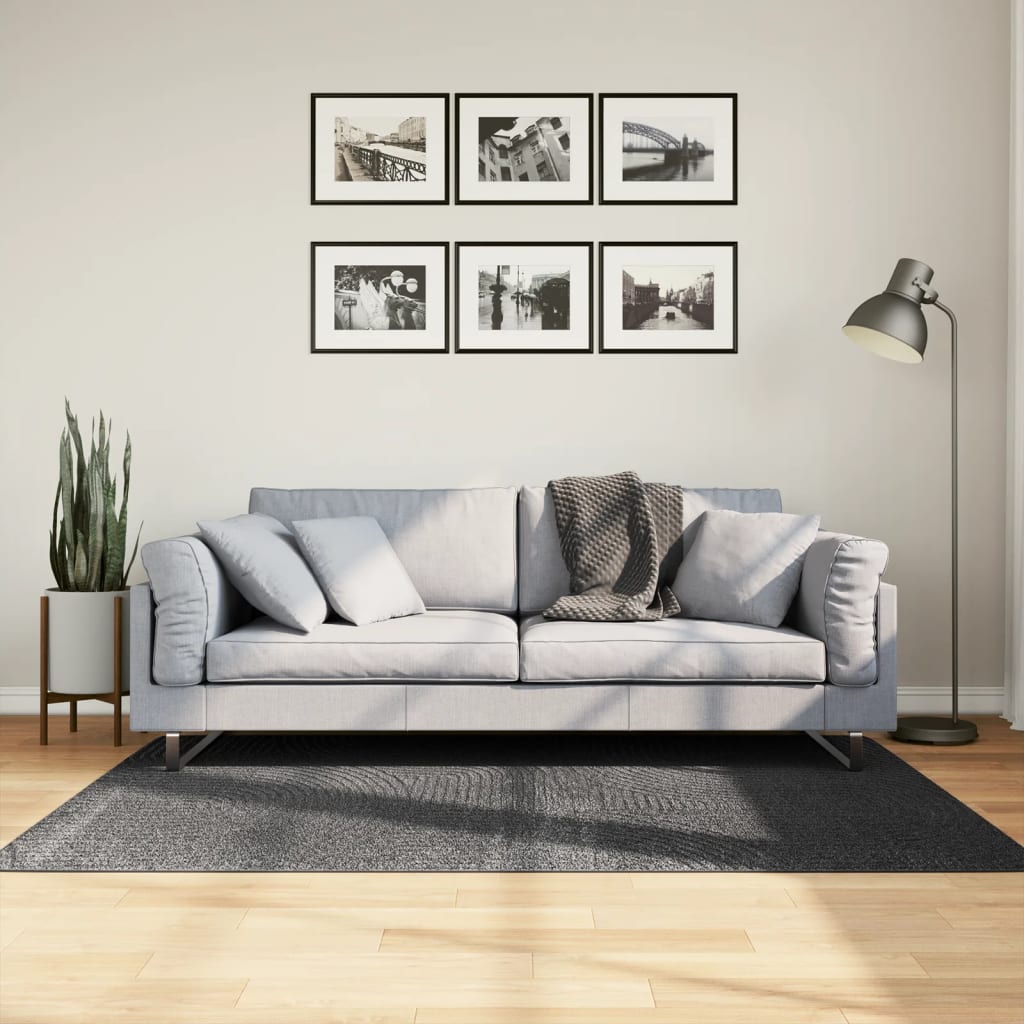 VidaXL tapis iza poils ras scandinave 120x170 cm anthracite