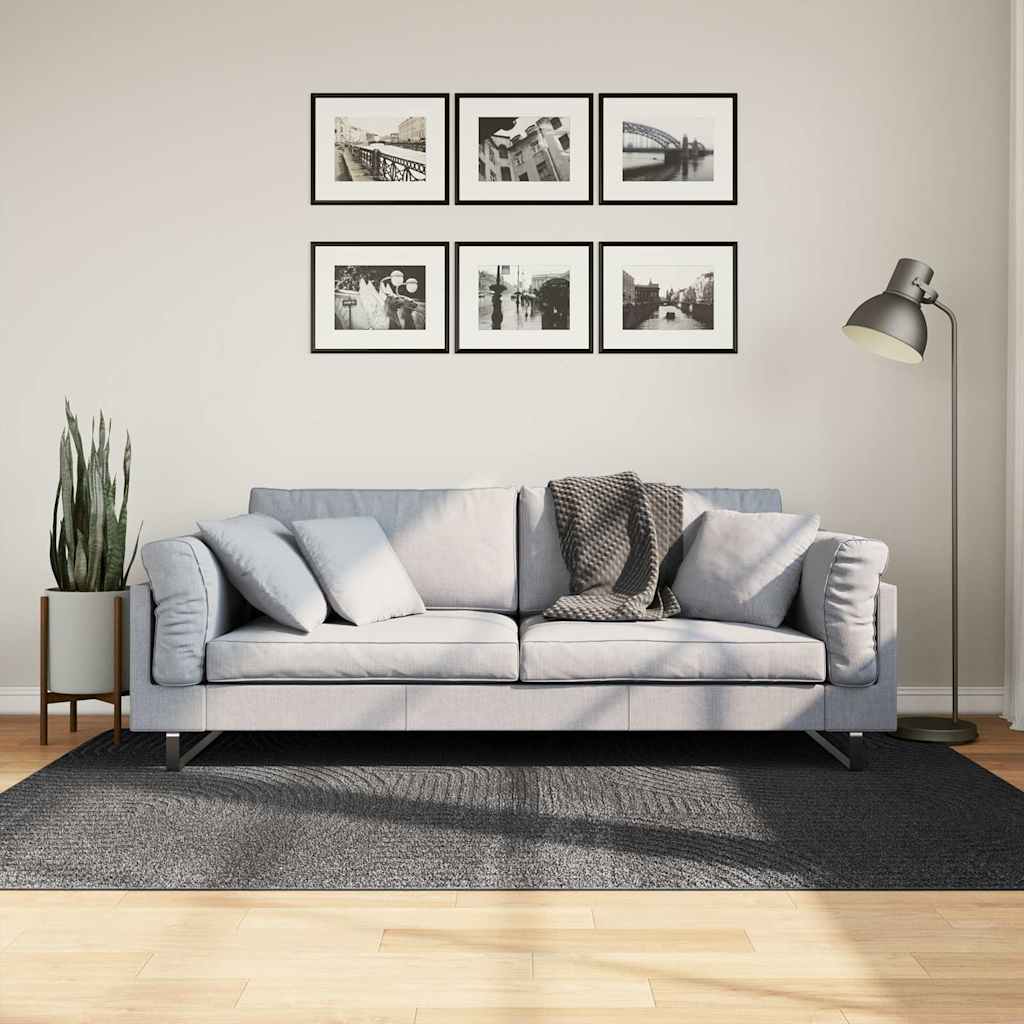 VidaXL tapis iza poils ras scandinave 140x200 cm anthracite