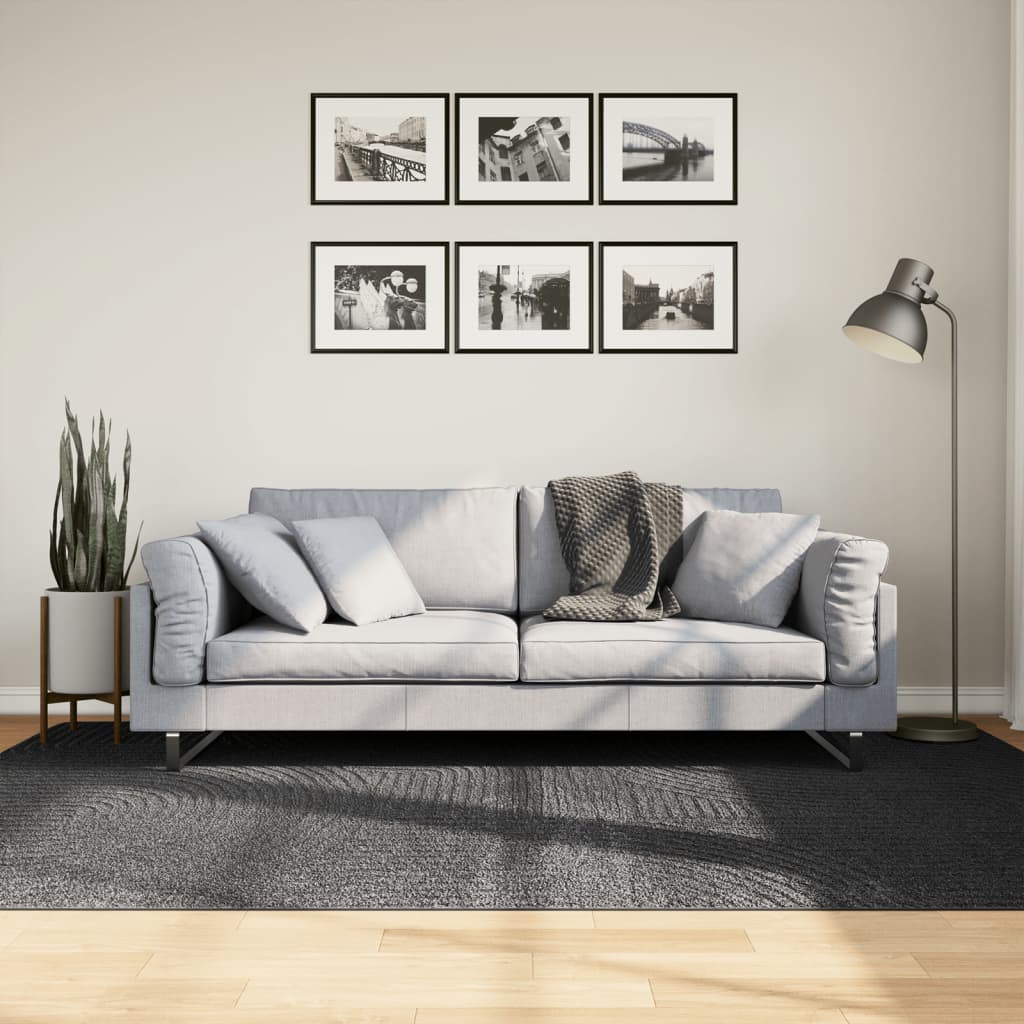VidaXL Tapis IZA poils courts scandinave 160x230 cm anthracite