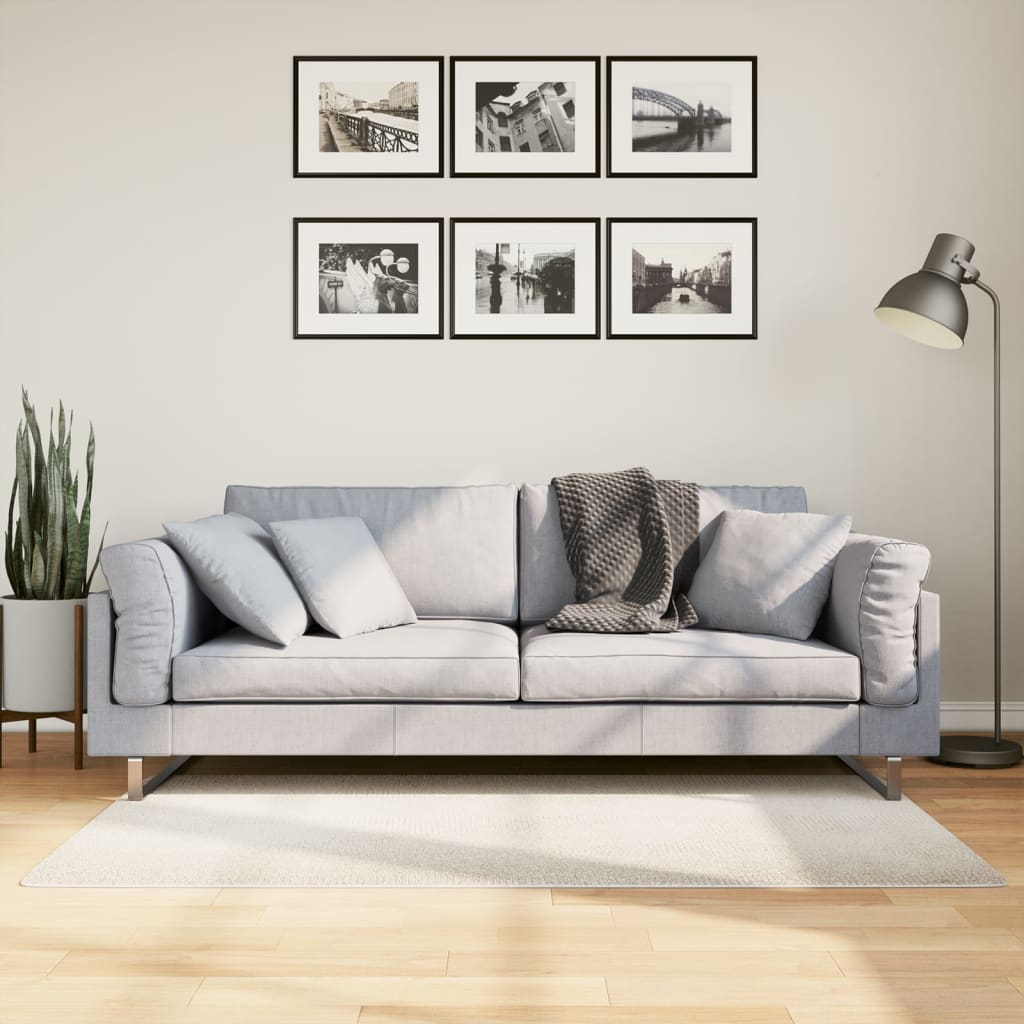 VidaXL tapis Iza poils courts scandinave 80x150 cm crème