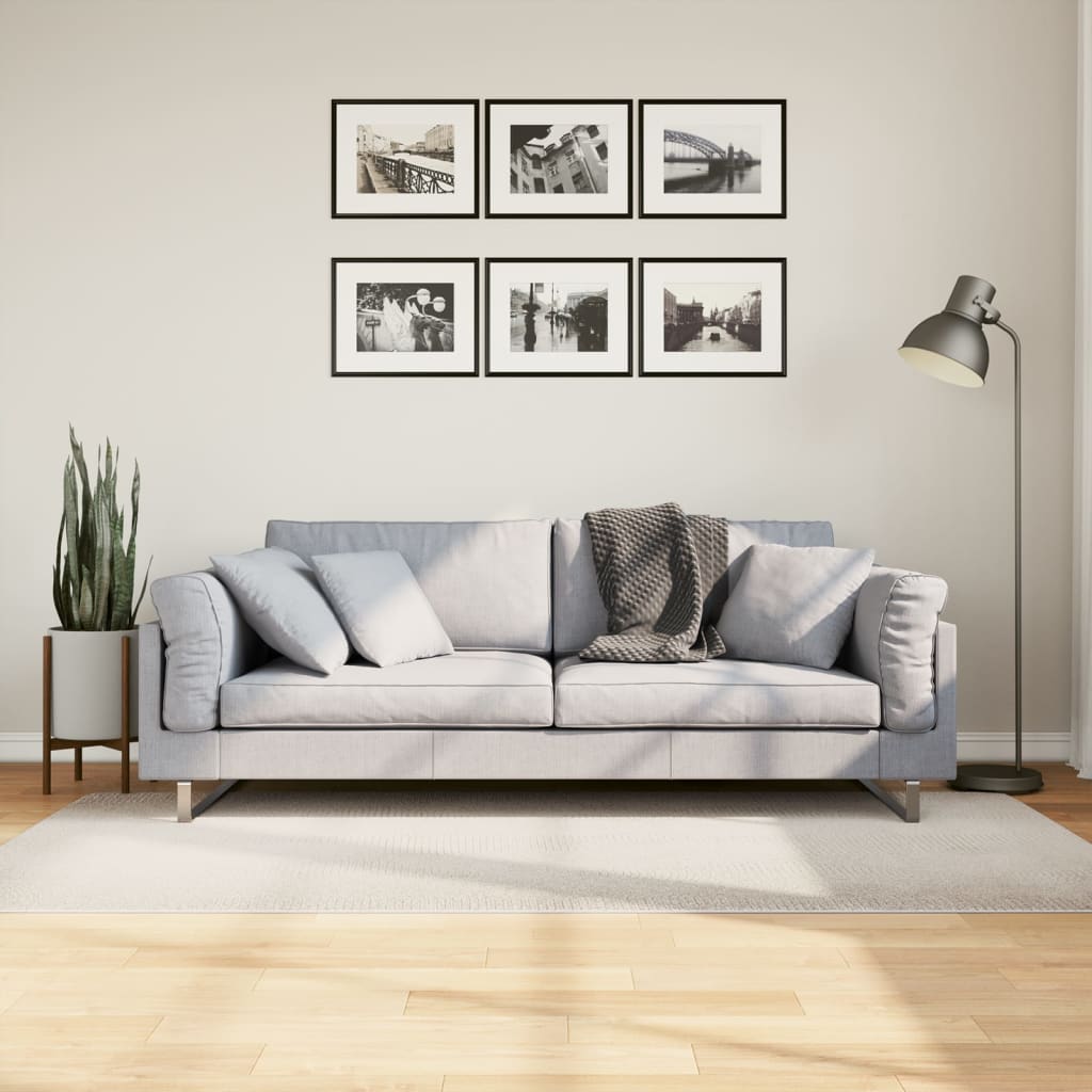 VidaXL tapis Iza poils courts scandinave 100x200 cm crème