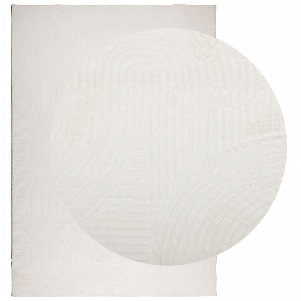 VidaXL tapis Iza poils courts scandinave 140x200 cm crème