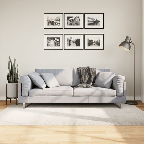 VidaXL tapis Iza poils courts scandinave 140x200 cm crème