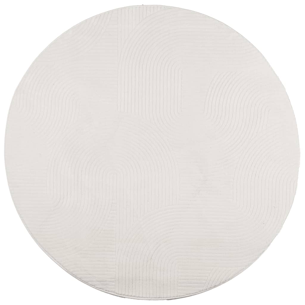 Vidaxl rug iaza niddereg -pile scandinavian Ø 80 cm Crème -Colored