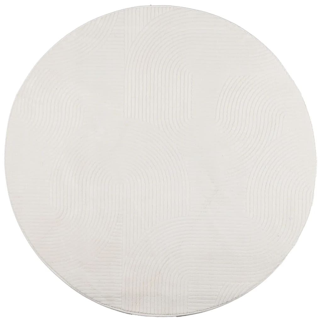 Vidaxl Rug Iza Low -Bile Scandinavian Ø 100 cm Krem -farget