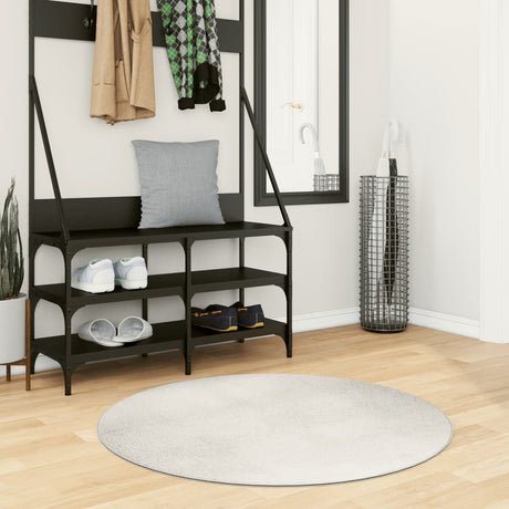 Vidaxl tapis iza poils courts scandinave ø 100 cm crème