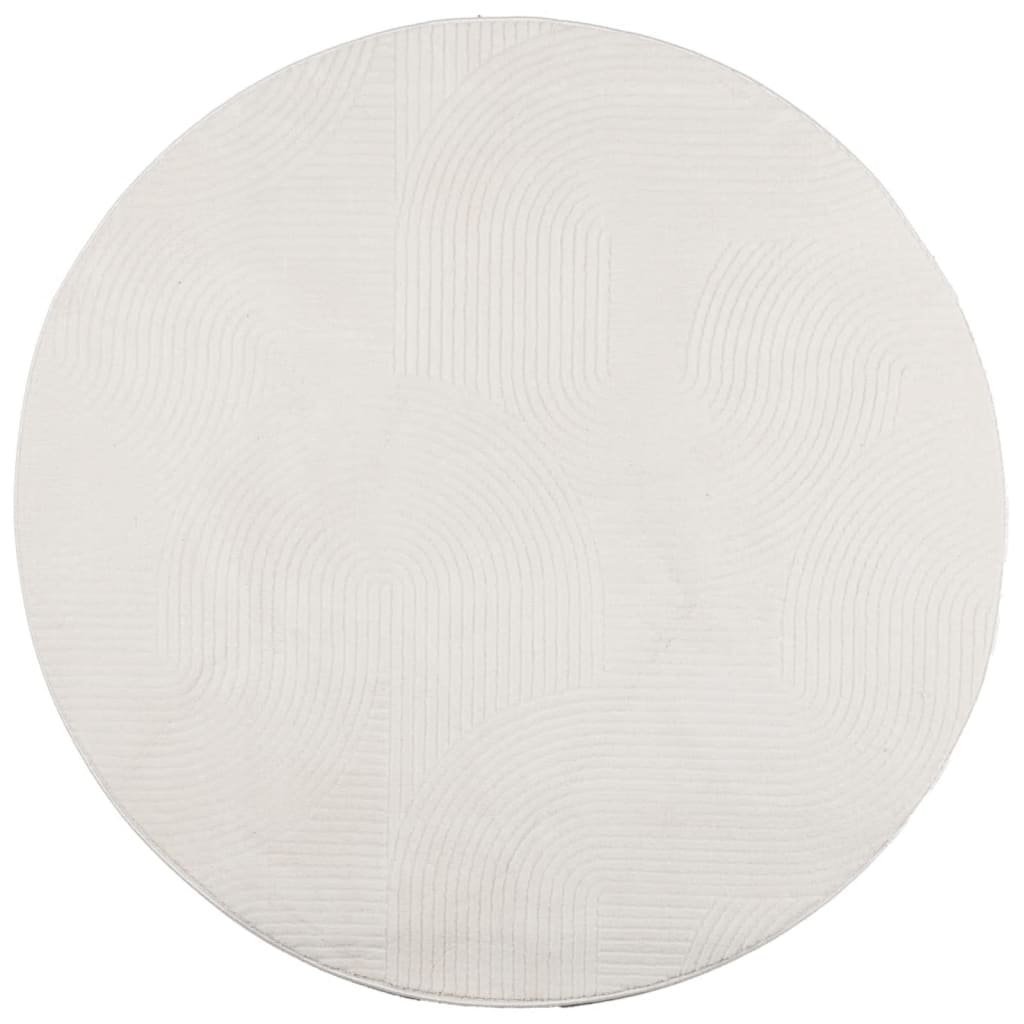 Vidaxl Rug iza Low -pile Scandinavo Ø 120 cm Crema