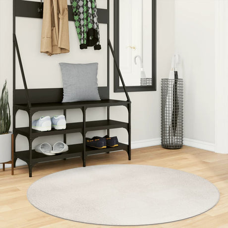 Vidaxl tapis iza poils courts scandinave ø 120 cm crème