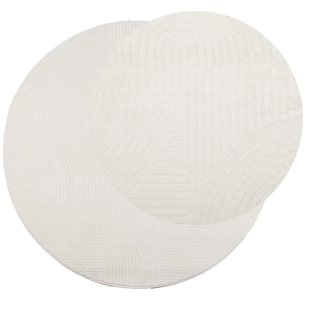 VidaXL Tapis IZA poils courts scandinave Ø 160 cm crème