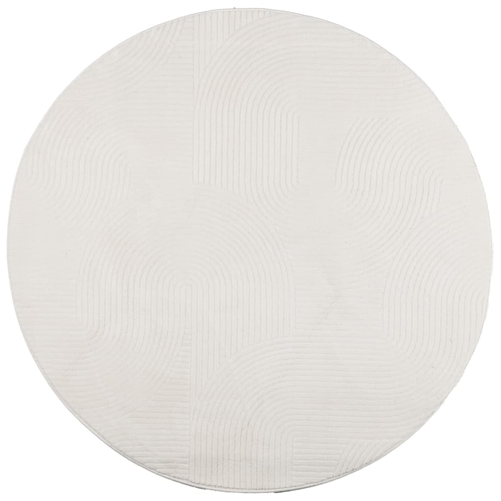 Vidaxl Rug Iza Low -pile Scandinavian Ø 200 cm Crema