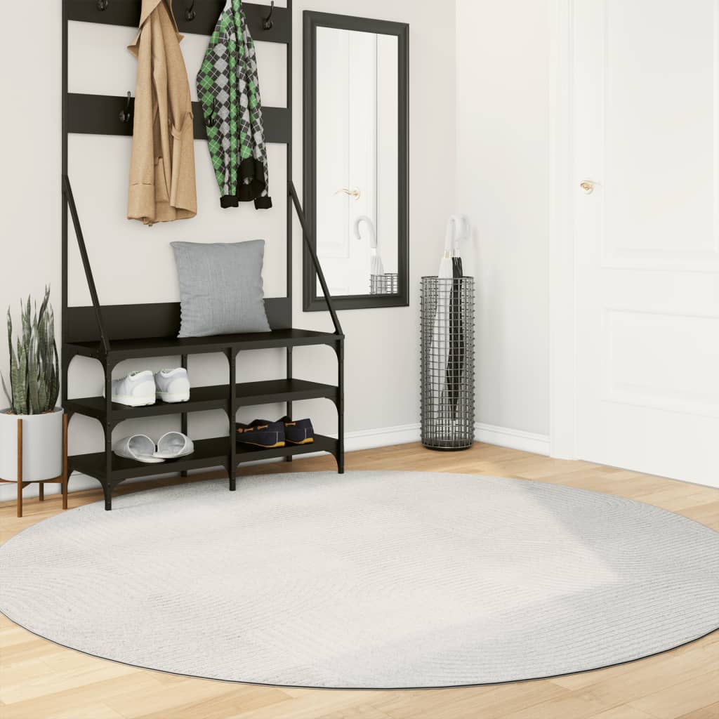 Vidaxl Rug Iza Low -Pile Scandinavian Ø 200 cm creme -farvet