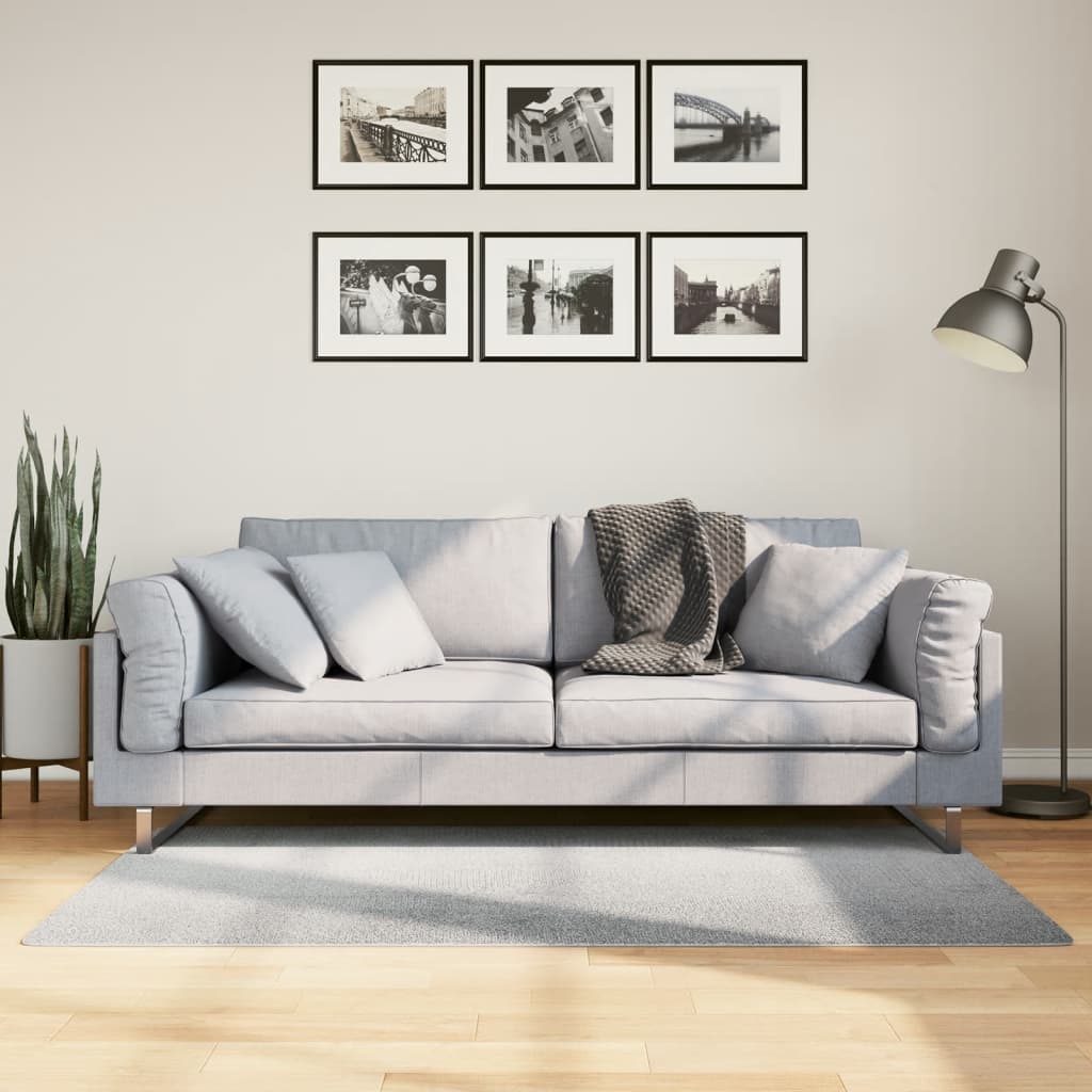 VidaXL tapis Iza poils courts scandinave 80x150 cm gris