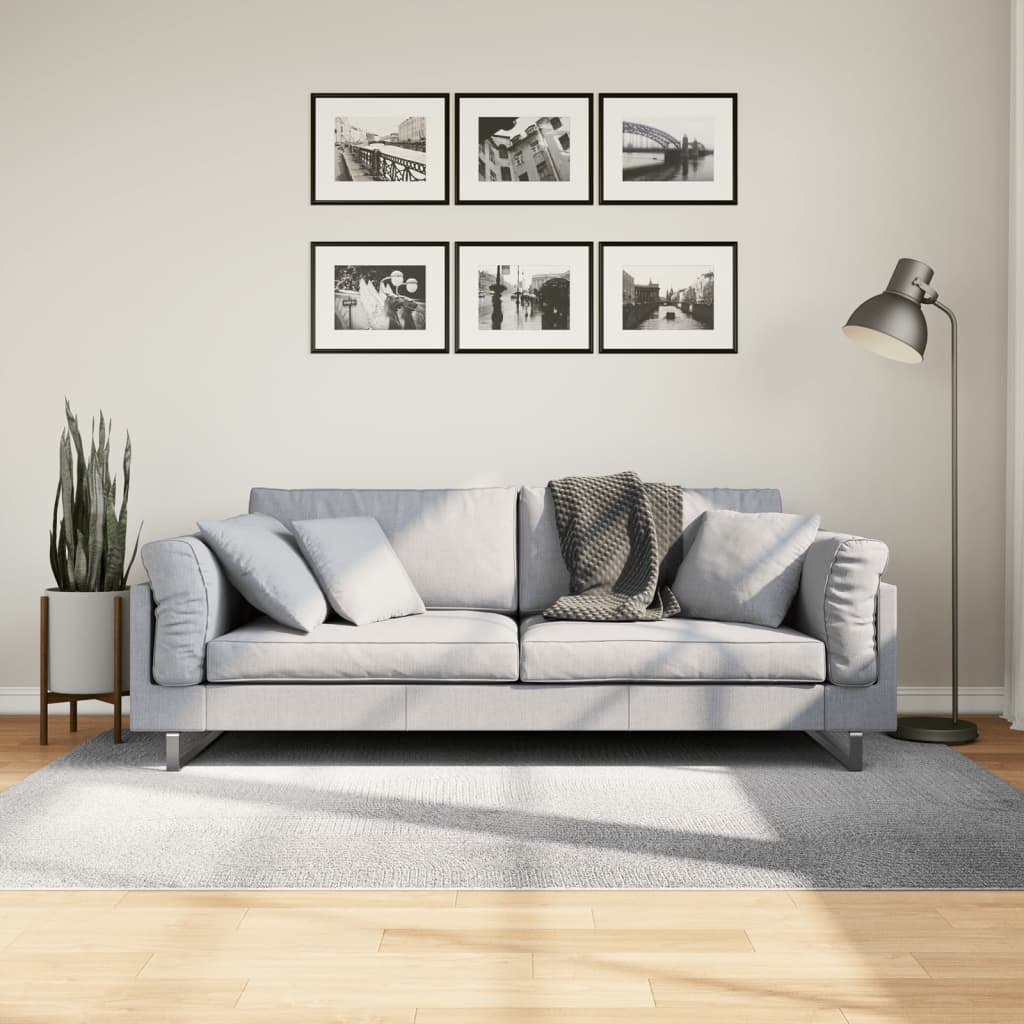 VidaXL tapis Iza poils courts scandinave 140x200 cm gris