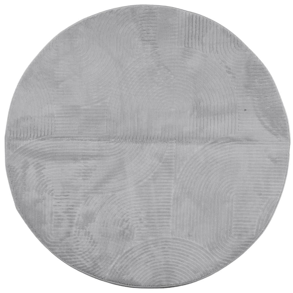 Vidaxl tapis iza poils courts scandinave ø 80 cm gris