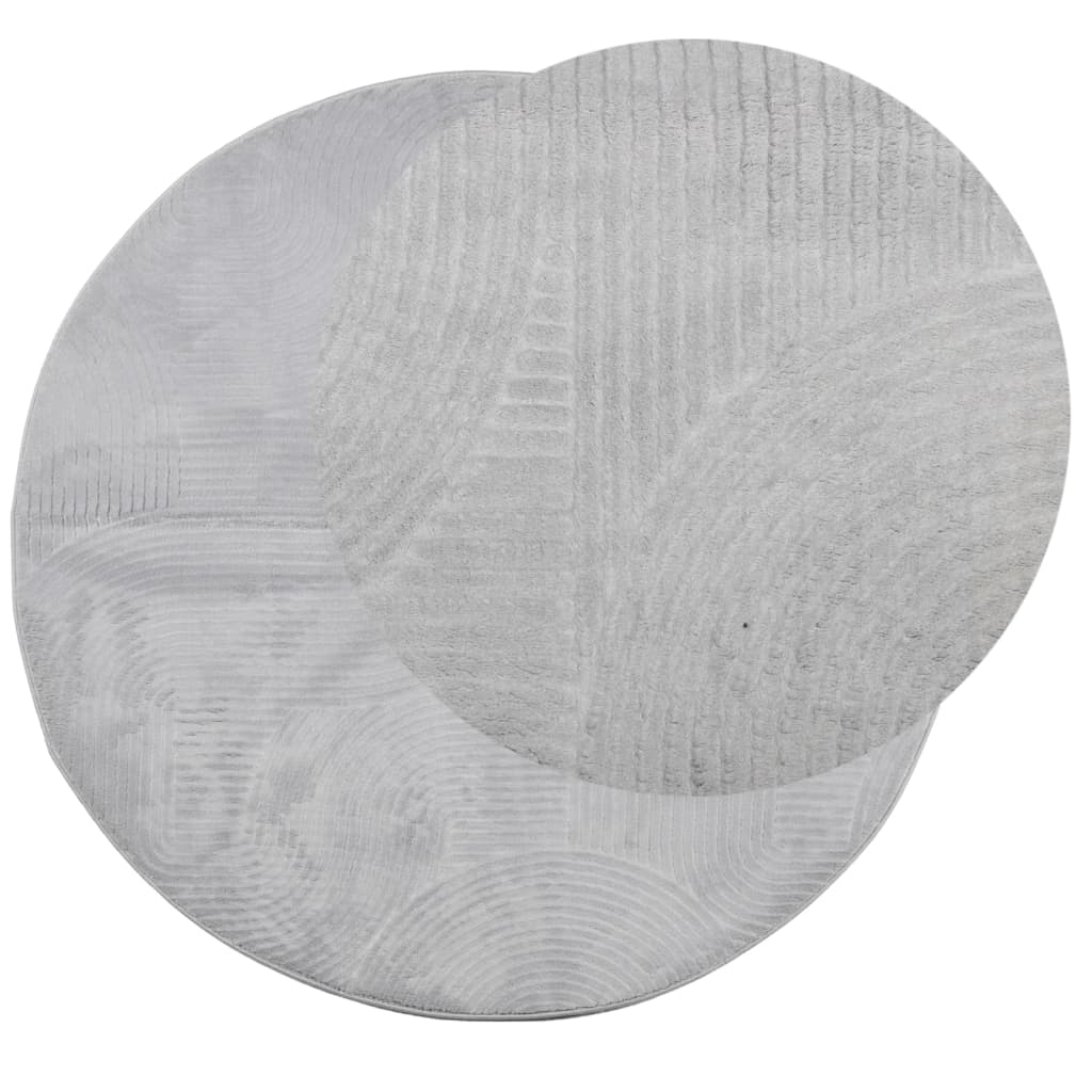 Vidaxl tapis iza poils courts scandinave ø 100 cm gris
