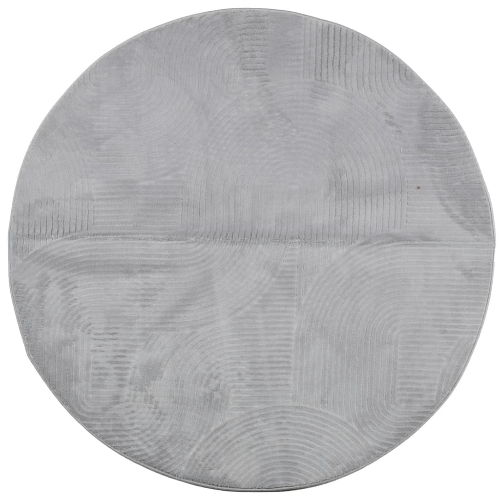 Vidaxl tapis iza poils courts scandinave ø 120 cm gris