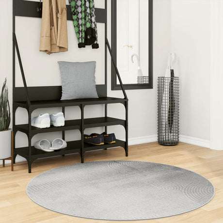 Vidaxl tapis iza poils courts scandinave ø 120 cm gris
